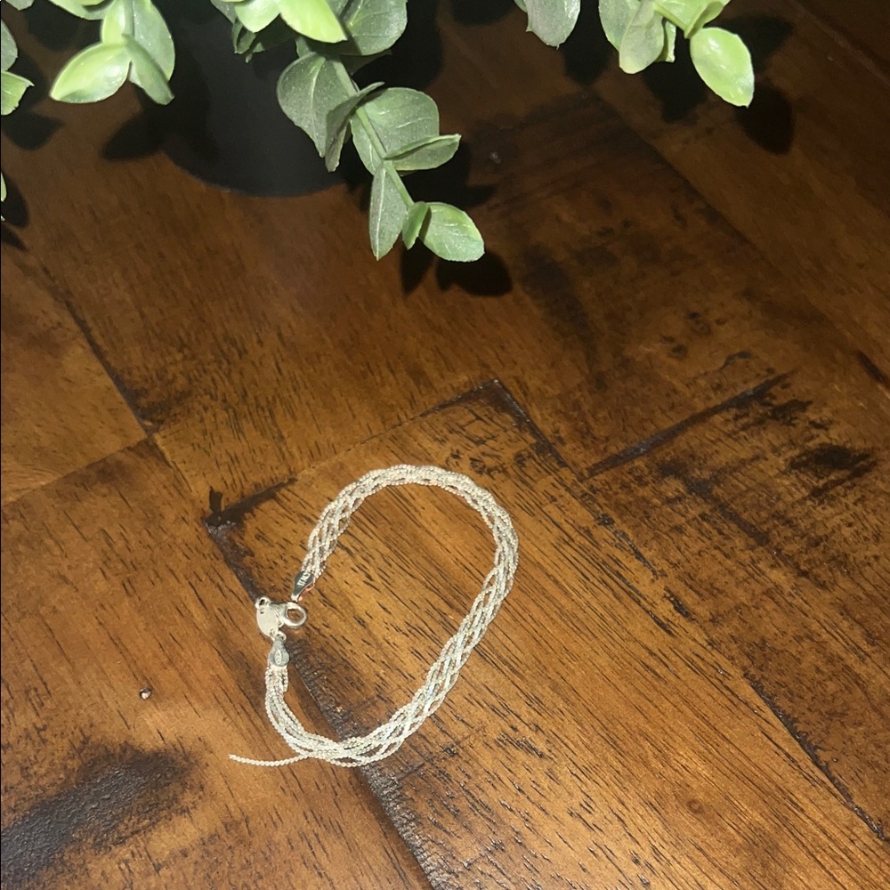 Stainless Elegant Silver Braided Bracelet